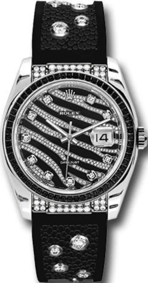 Rolex Datejust 36ROYAL BLACK ZEBRA White gold and Diamonds  116199SANR